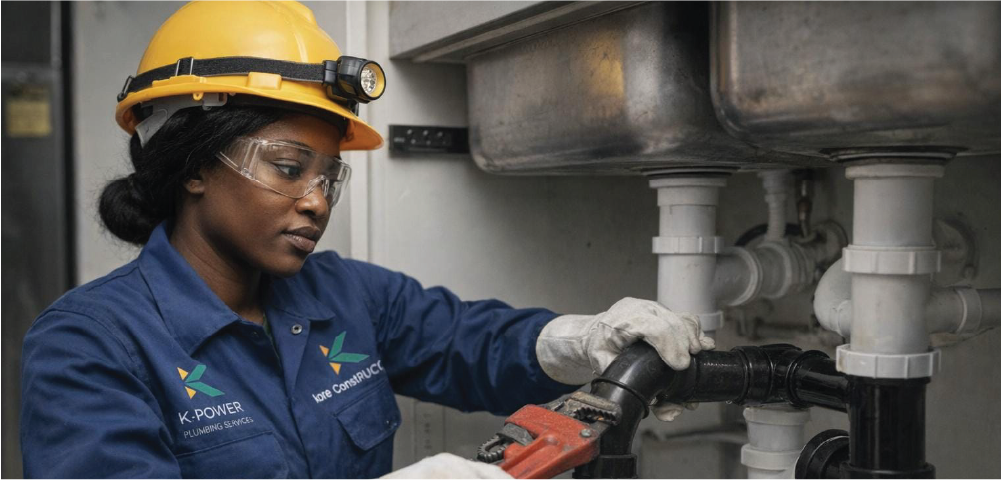 Commercial plumbing infrastructure and pipe installation