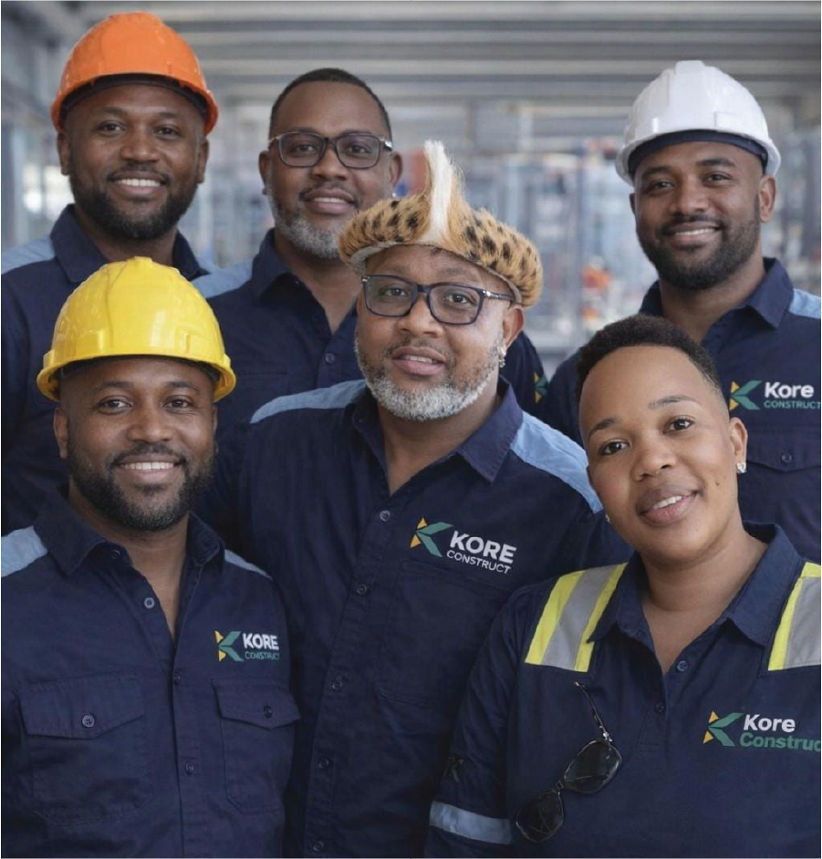 Industrial contractor team on site